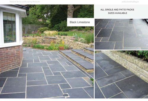 Stonetrading Natural Limestone Pavers, For Outdoor's/Garden's, Color : Black/Mix