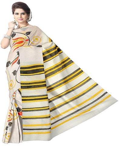 Bengal Cotton Designer Saree With Hand Paint