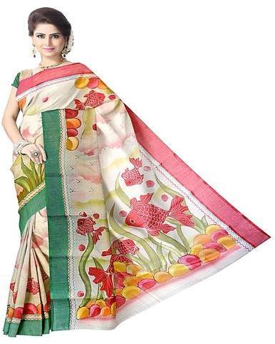 Printed SRIBC20002 Bengal Cotton Saree, Technics : Woven