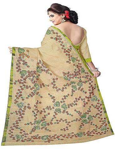 Embroidered SRIBC30001 Bengal Cotton Saree, Occasion : Party Wear, Wedding Wear, Festival Wear Etc.