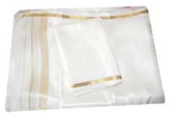 Plain Polyester Dhoti Fabric, Packaging Type : Carton