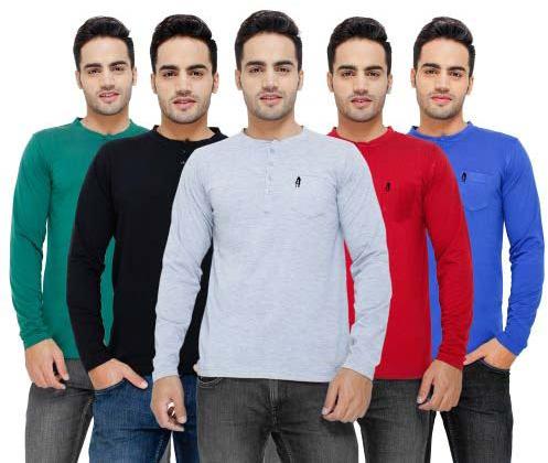 Plain Cotton Mens Henley T-Shirts, Sleeve Style : Half Sleeve