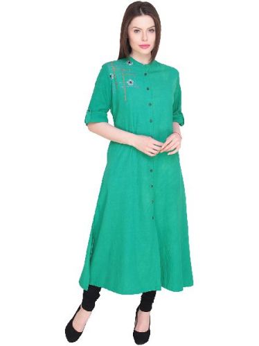 Womens Embroidered Cotton Casual Kurti, Age Group : Adults