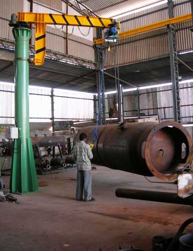 MS Steel Jib Crane, Color : Yellow for Handling Medium & Heavy Loads