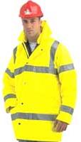 Non Zipper Full Sleeves Polyester Reflective Jackets, For Industrial Use, Pattern : Plain, Printed