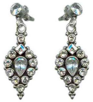 CUT-ER-001-Gemstone Hoop Earrings