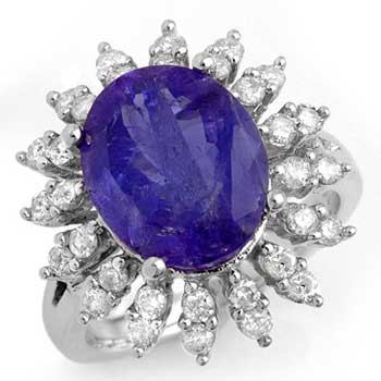 White Gold Gemstone Rings - Gr 004