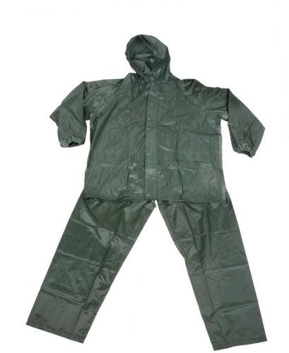R-0910-6 GREEN POLYESTER NYLON RAINCOAT FOR MEN