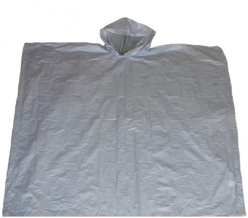 R-1020A-PEVA-03 SILVER PEVA DISPOSABLE RAIN PONCHOS FOR MEN