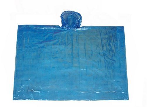 R-1037 BLUE PE DISPOSABLE RAIN WATERPROOF PONCHO