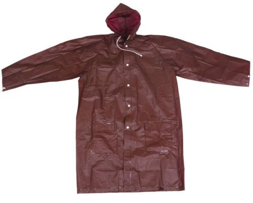 R-1058-6 BROWN EVA PEVA LONG RAINS JACKET