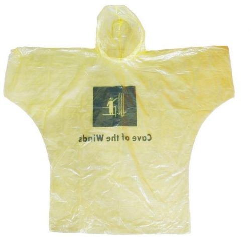 R-1095 YELLOW PE DISPOSABLE RAIN LIGHTWEIGHT WATERPROOF JACKET