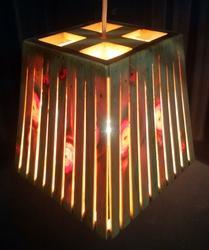 Wooden Square Hanging Light With Slit