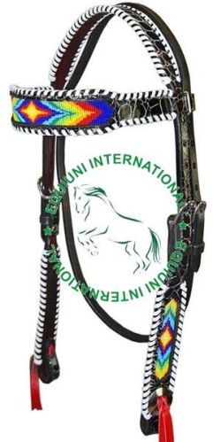 Equiuni International 7865 Leather Headstall, Color : Balck