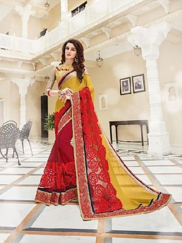 Georgette Heavy Embroidery Work Saree