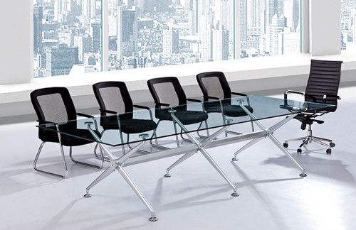 Whosale Modern Tempered Glass Top Conference Table In China Foshan