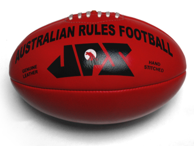 Red Genuine Leather Aussie Rules Football
