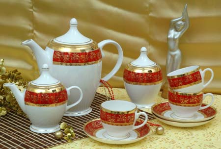 Gold Bone China Tea Set