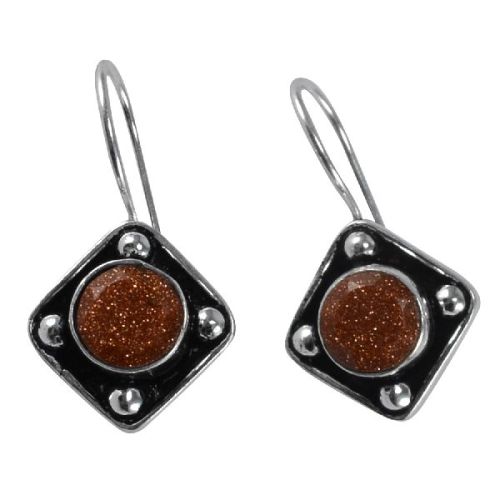 Women Brown Sunstone Gemstone Earring