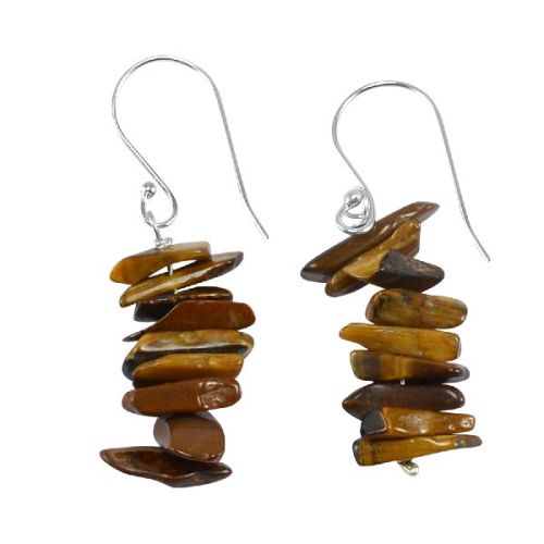 Tiger Eye Gemstone 925 Sterling Silver Earring