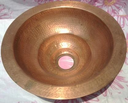 Polished Round Copper Sink, For Home, Hotel, Restaurant, Feature : Durable, Eco-Friendly, Fine Finished