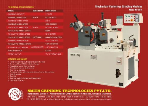 SMITH M150 Mechanical Centerless Grinder, Voltage : 415
