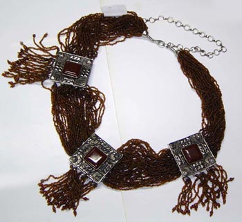 Pure Leather Polished Beaded Belts(BLT- 31), Color : Brown Antique