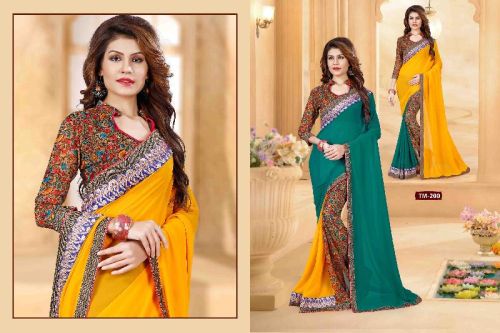 Georgette Saree, Color : Multi Colored