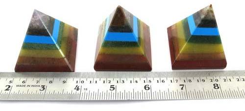 Fancy Agate Seven Chakra Pyramids