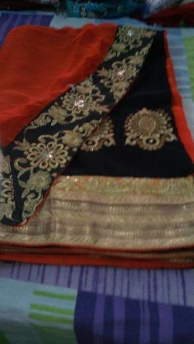 BRIDAL,WEDDING DESIGNER- EMBROIDERED GEORGETTE SAREE