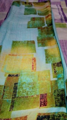 MIXTURE OF ALL PASTEL SHADES IN AQUA-GREEN SHIMMER CHIFFON DESIGNER SA