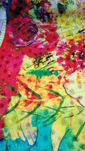 YELLOW MUTI COLOURED DIGITAL PRINTED CHIFFON SAREE