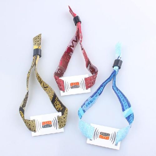 Polyester Access Control Fabric Woven RFID Wristband