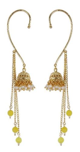 Indian Traditional Style With Small Jhumki Ear Cuff Earrings For Girls & Women