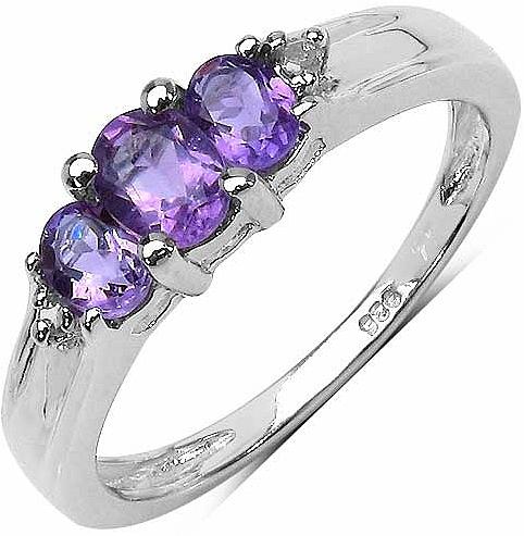 Amethyst CZ Gemstone Ring With 925 Sterling Silver