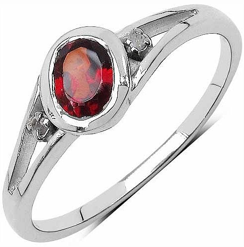 Garnet CZ Gemstone Ring With 925 Sterling Silver