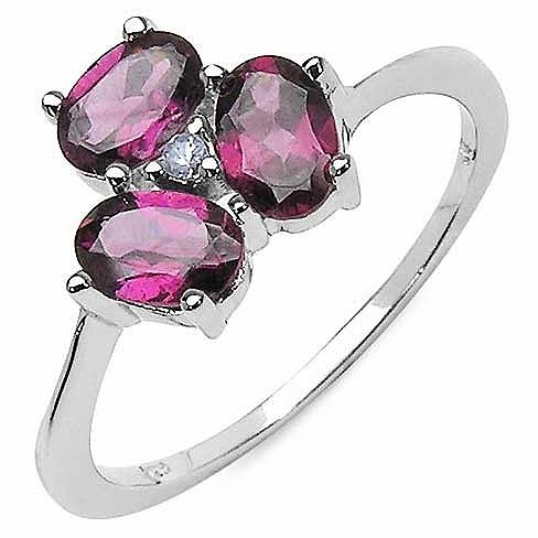 Rhodolite Tanzanite Gemstone Ring With 925 Sterling Silver