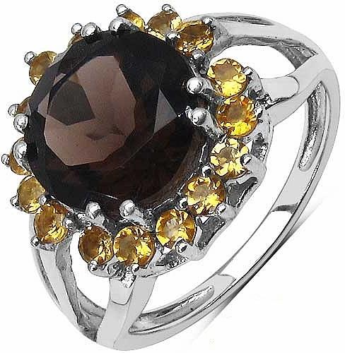 Smoky Topaz Citrine Gemstone Ring With 925 Sterling Silver