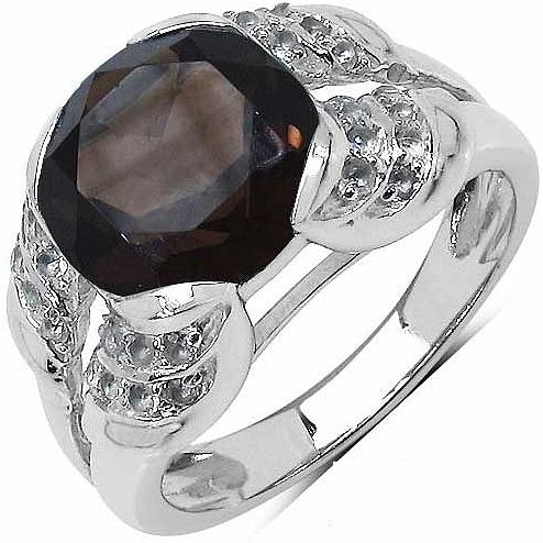 Smoky Topaz CZ Gemstone Ring With 925 Sterling Silver