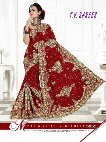 Viscose Bandhej Saree
