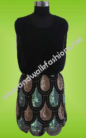 Plain Chiffon Top & Skirt Set, Size : XL