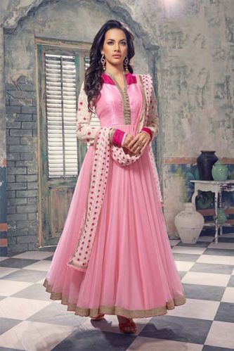 Patel Marketers Baby Pink Net Desiner Salwar Suit pm-69