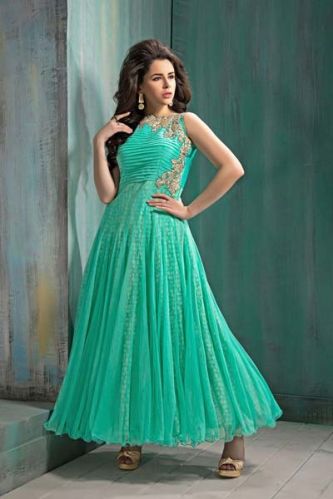 Patel Marketers Royal Aqua Green Soft Net Desiner Salwar Suit pm-17