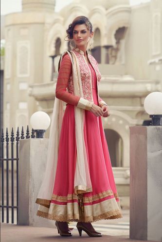 Patel Marketers Royal Baby Pink Georgette Desiner Salwar Suit pm-9