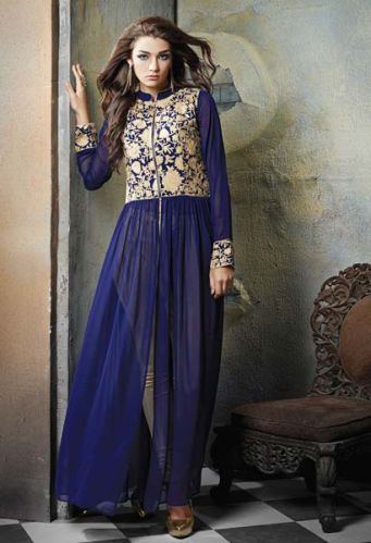 Patel Marketers Royal Blue Georgette Desiner Salwar Suit pm-8