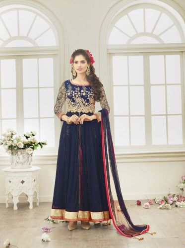 Patel Marketers Royal Blue Soft Net Desiner Salwar Suit pm-18