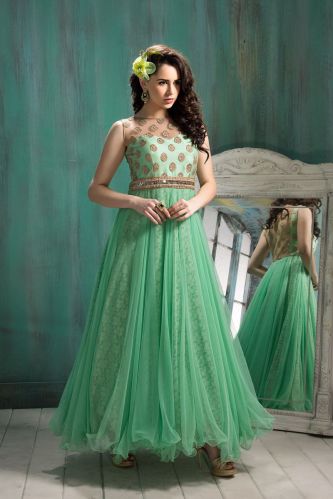 Patel Marketers Royal C Green Soft Net Desiner Salwar Suit pm-19