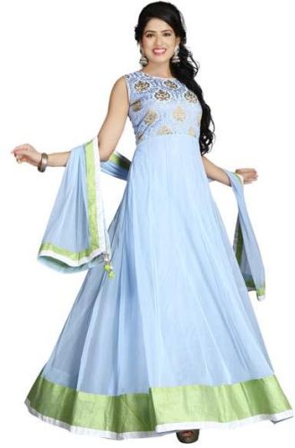 Patel Marketers Royal Sky Blue Net Desiner Salwar Suit Set pm-58