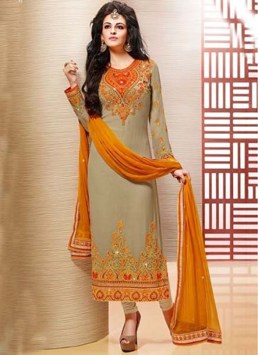 Chiffon Semi Stitched Georgette Suits, Size : L, XL