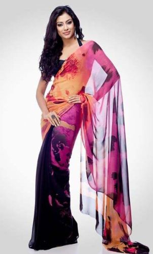 Georgette Printed Sarees, For Anti-Wrinkle, Comfortable, Technics : Attractive Pattern